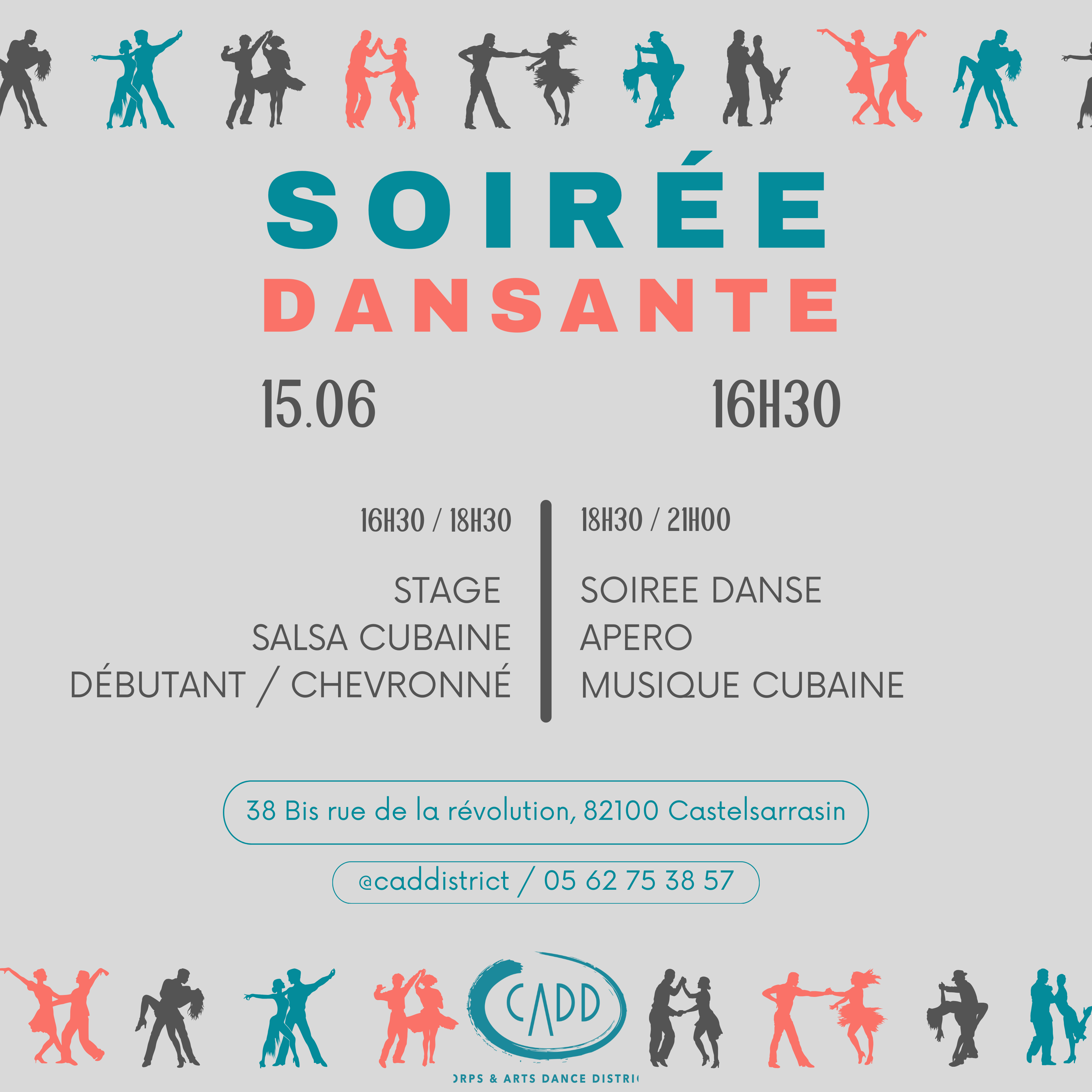 Stage Salsa et Soirée Dansante du samedi 15 juin 2024 à Castelsarrasin